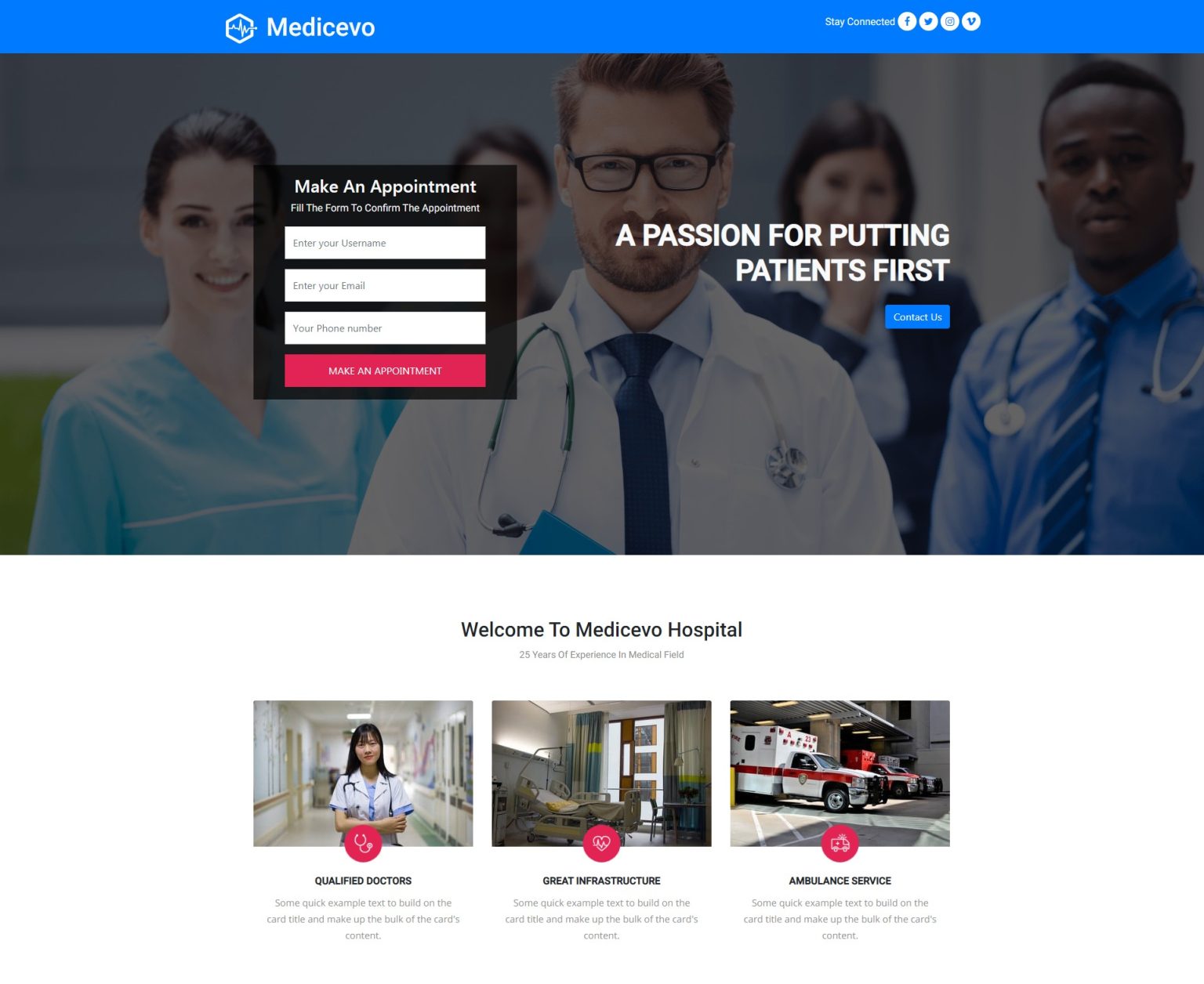 Free Medical Landing Page - HTML5 & CSS3 Template - Digital Connect